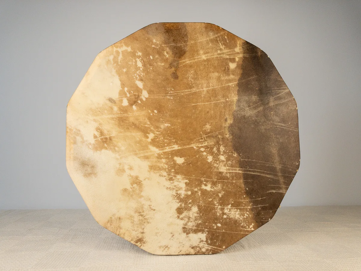 Tambor oceánico 42cm tejido en piel - Imagen 3