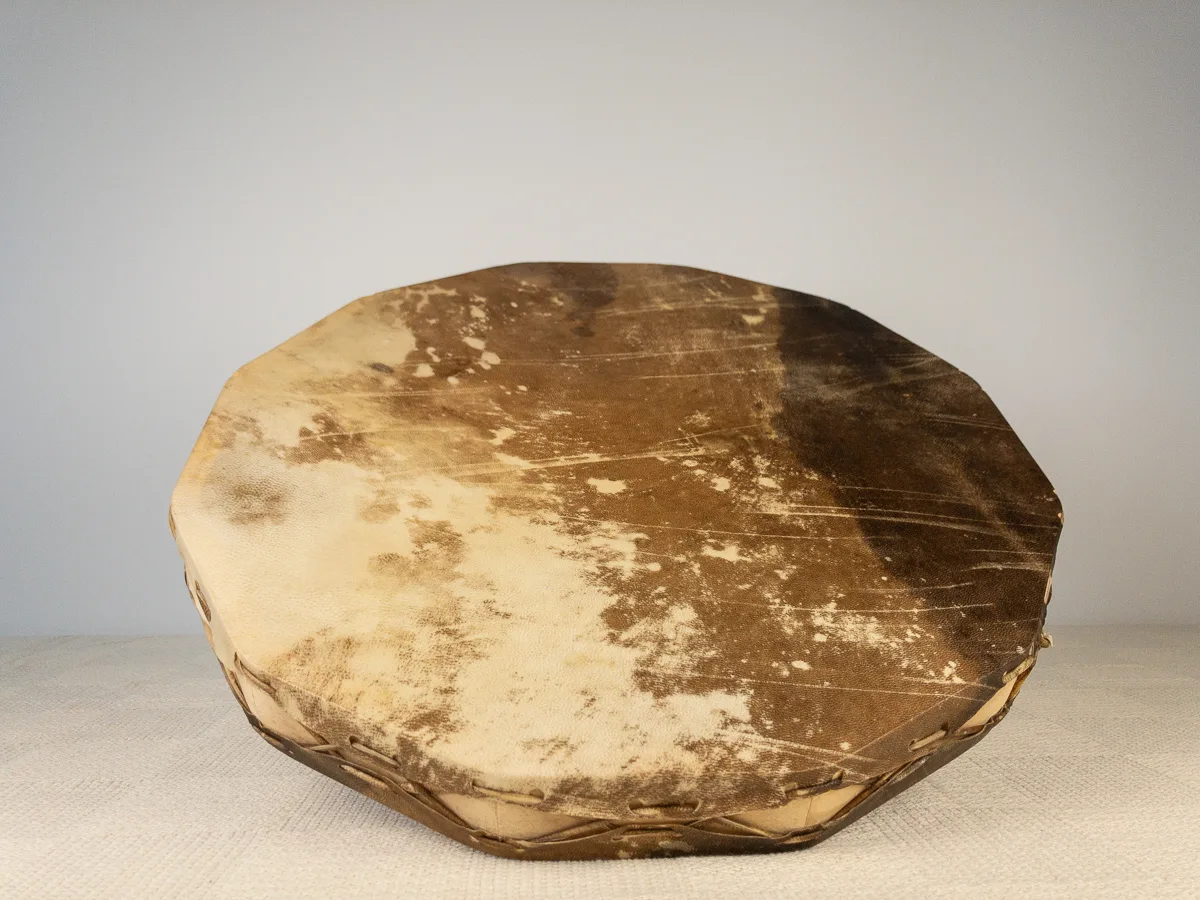 Tambor oceánico 42cm tejido en piel - Imagen 2