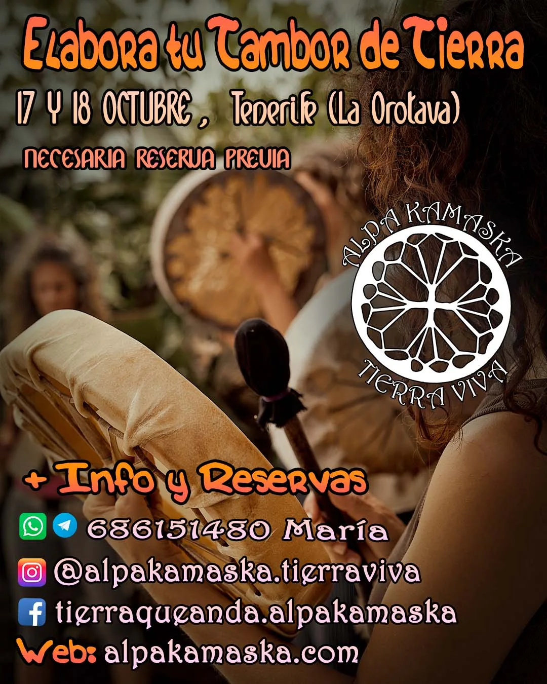 Taller de tambor chamánico en Tenerife - Alpa Kamaska